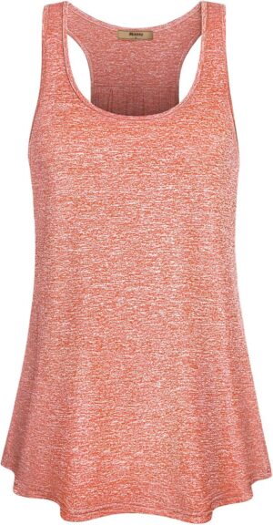 Miusey Womens Sleeveless Loose Fit Yoga Workout Racerback Tank Top