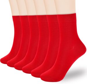 Corlap Women's Thin Cotton Socks 6-Pairs Gift Box Soft Bootie Dress Above Ankle Crew Socks