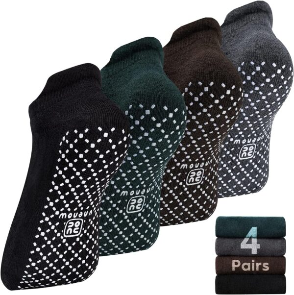 unenow Unisex Non Slip Grip Socks with Cushion for Yoga Pilates Barre Home & Hospital