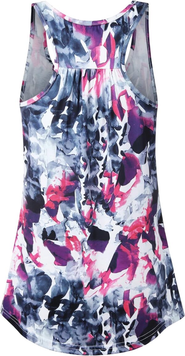 Cestyle Womens Sleeveless Scoop Neck Flowy Loose Fit Workout Shirts Racerback Long Tank Tops