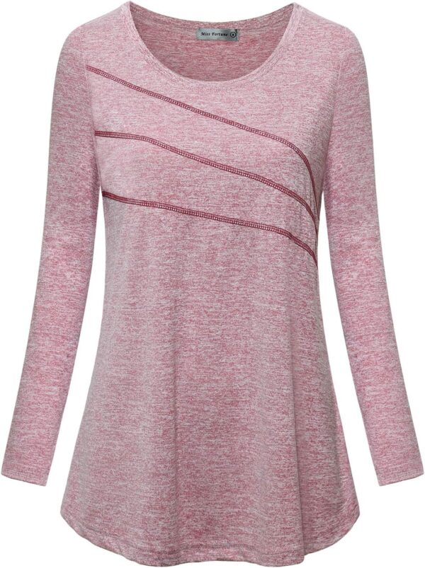 MISS FORTUNE Women's Exercise Tops for Yoga Hiking Running Gym, Moisture Wicking Ladies Workout Clothes, Women Active Shirts