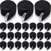 Leyndo 24 Pieces Yoga Strap Stretching Pilates Exercise Adjustable Straps 6 ft Non Elastic Yoga Belt with Adjustable D Ring Buckle for Pilates Gym Workouts Fitness
