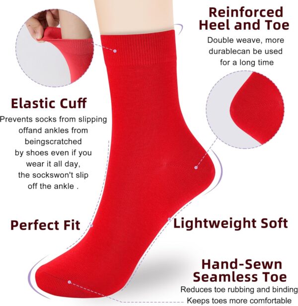 Corlap Women's Thin Cotton Socks 6-Pairs Gift Box Soft Bootie Dress Above Ankle Crew Socks
