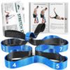 Trideer Stretching Strap for Physical Therapy, Non-Elastic Yoga Strap with 10 Loops, Durable Nylon Stretch Bands for Exercise, Pilates, Gymnastics, Leg Stretcher with Training Manual and Poster