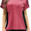 HOCOSIT Women's Workout Shirts Fast Dry Active Wear Yoga Top Sweat Wcking Clothes