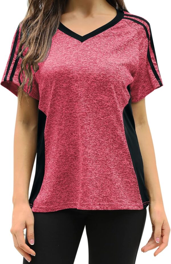 HOCOSIT Women's Workout Shirts Fast Dry Active Wear Yoga Top Sweat Wcking Clothes