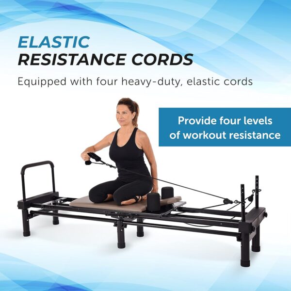 Stamina AeroPilates Reformer 651 with Free-Form Cardio Rebounder - Pilates Reformer Workout Machine for Home Gym - Up to 300 lbs Weight Capacity