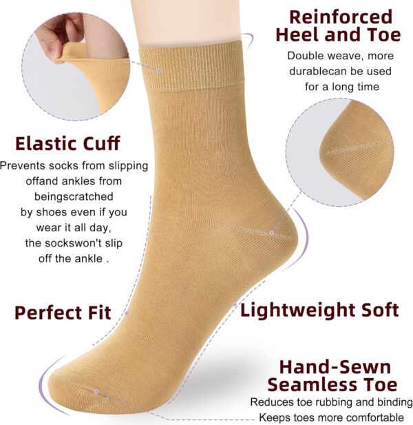 Corlap Women's Thin Cotton Socks 6-Pairs Gift Box Soft Bootie Dress Above Ankle Crew Socks