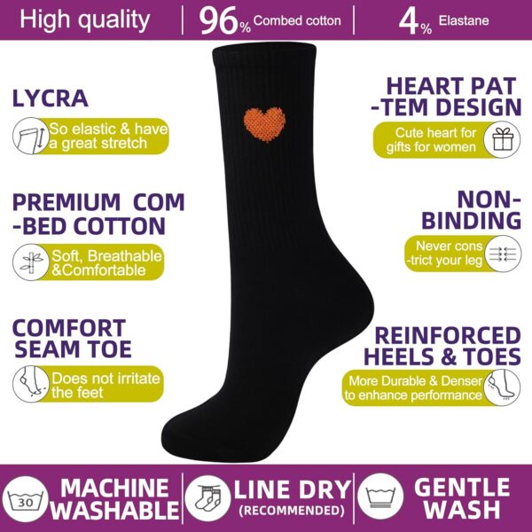 Women's Cotton Crew Socks,6Pairs Thin Above Ankle Above High Bootie Dress Socks Gifts for Women