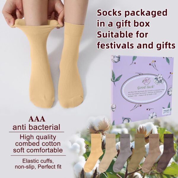 Corlap Women's Thin Cotton Socks 6-Pairs Gift Box Soft Bootie Dress Above Ankle Crew Socks