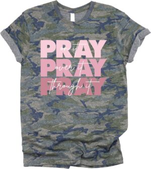 Love in Faith | Pray On It | Christian T-Shirts for Women | Faith-Based Apparel | Christian Gifts