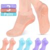 AURUZA Grip Socks for Women Men Pilates Grip Socks Non Slip Yoga Sock with Grips for Barre Barefoot Hospital Grippy Sock