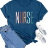 MAIHUN Women Nurse Life Shirt Nurse Letter Print Tee Tops Nurse Day Gifts Shirts Inspirational Short Sleeve