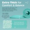 Retrospec Solana Yoga Mat 1" Thick w/Nylon Strap for Men & Women - Non Slip Exercise Mat for Home Yoga, Pilates, Stretching, Floor & Fitness Workouts - Blue Lagoon