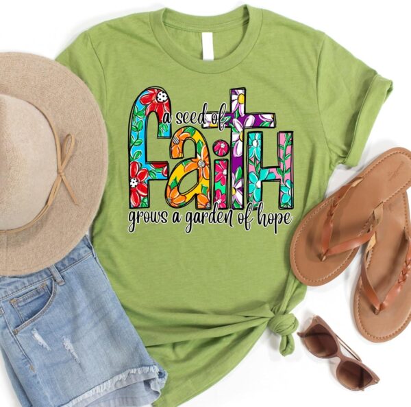 Love in Faith | A Seed of Faith | Christian T-Shirts for Women | Faith-Based Apparel | Christian Gifts