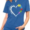 MAIHUN Autism Awareness Shirt for Women - Accept, Understand, Love Autism - Teacher Tshirt - Support Month Tee
