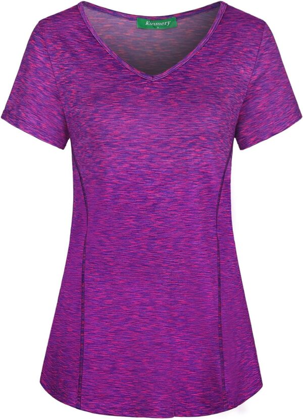 Kimmery V Neck T Shirts for Women Short Sleeve Workout Yoga Tops for Women
