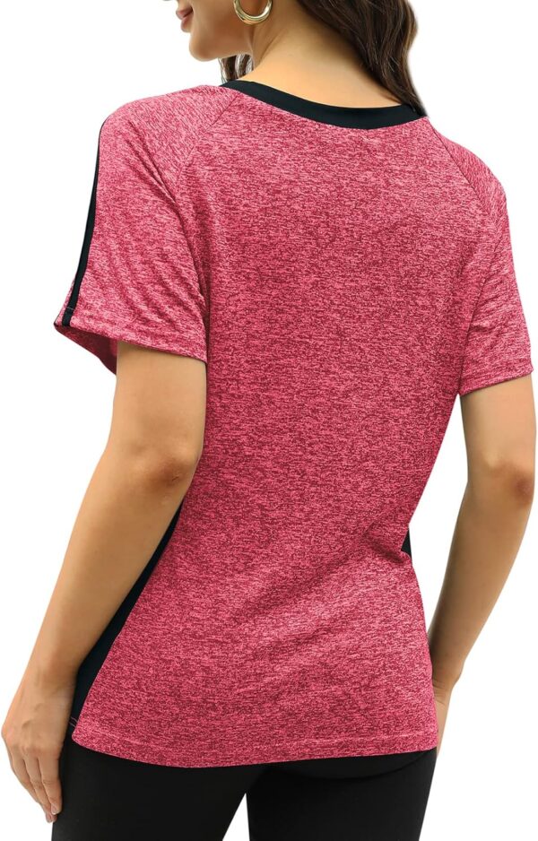 HOCOSIT Women's Workout Shirts Fast Dry Active Wear Yoga Top Sweat Wcking Clothes