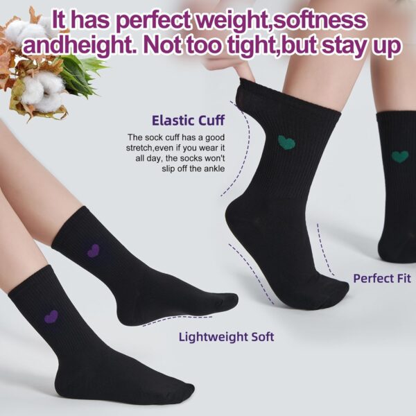 Women's Cotton Crew Socks,6Pairs Thin Above Ankle Above High Bootie Dress Socks Gifts for Women