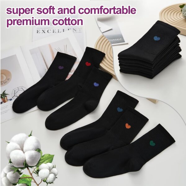 Women's Cotton Crew Socks,6Pairs Thin Above Ankle Above High Bootie Dress Socks Gifts for Women