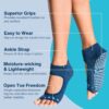 Tucketts Toeless Pilates Socks with Grips for Women, Non-Slip Barre Yoga Socks with Grips for Barefoot Workouts, Sizes 5-13