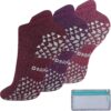 Hylaea Unisex Non Slip Socks with Grip for Yoga, Hospital, Pilates, Barre | Ankle, Cushioned