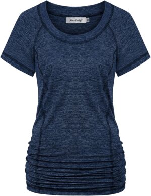 Ninedaily Womens Workout Top Running Yoga Shirt Summer Short Sleeve Casual Tunic