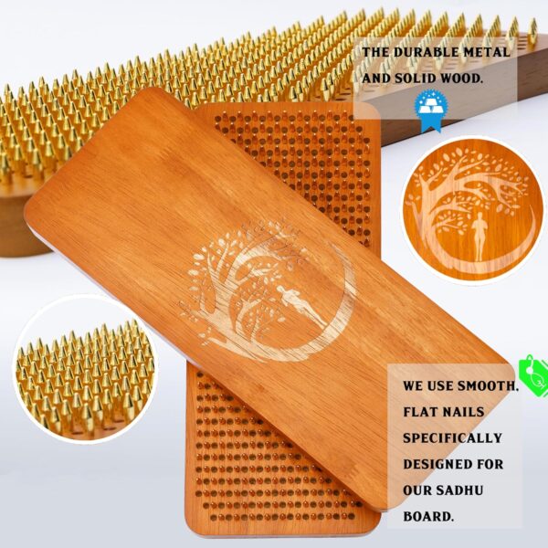 Sadhu Board - Sadhu Board for Beginners, Nail Boards for Feet, Wooden Yoga Board for Acupressure,Foot Reflexology Mat,Foot Massage Board