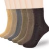 Corlap Women's Thin Cotton Socks 6-Pairs Gift Box Soft Bootie Dress Above Ankle Crew Socks