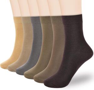 Corlap Women's Thin Cotton Socks 6-Pairs Gift Box Soft Bootie Dress Above Ankle Crew Socks