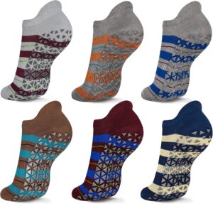Non Slip Yoga Socks with Grips for Pilates, Ballet, Barre, Barefoot, Hospital Anti Skid Socks for Women and Men